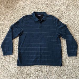 Van Heusen Flex Men's Teal/Blue Polo Shirt Long Sleeve Size XL